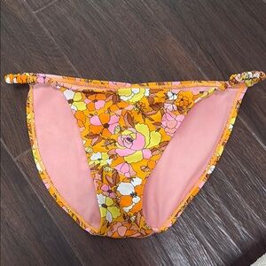 Xhilaration Orange and Pink Floral Print Bikini